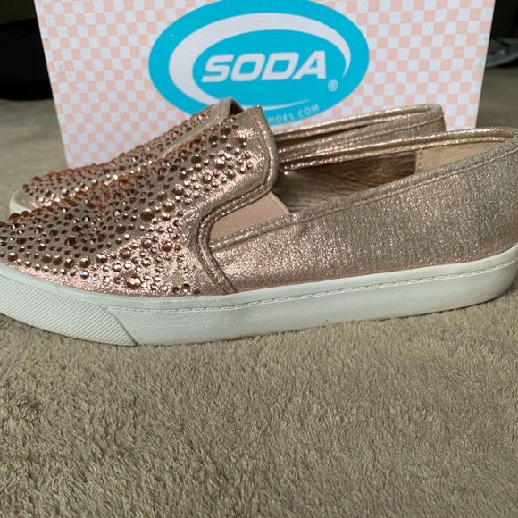 Soda Rhinestone Glam Slip on Shoes - Picture 2 of 5